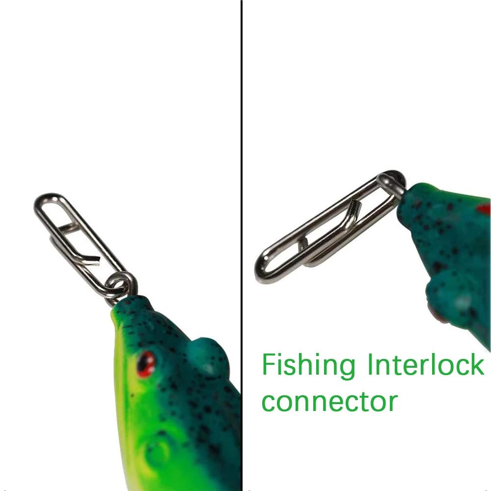 DNDYUJU 30-100 pièces 304 acier inoxydable leurre de pêche Snap pêche pivotant Interlock belle broch