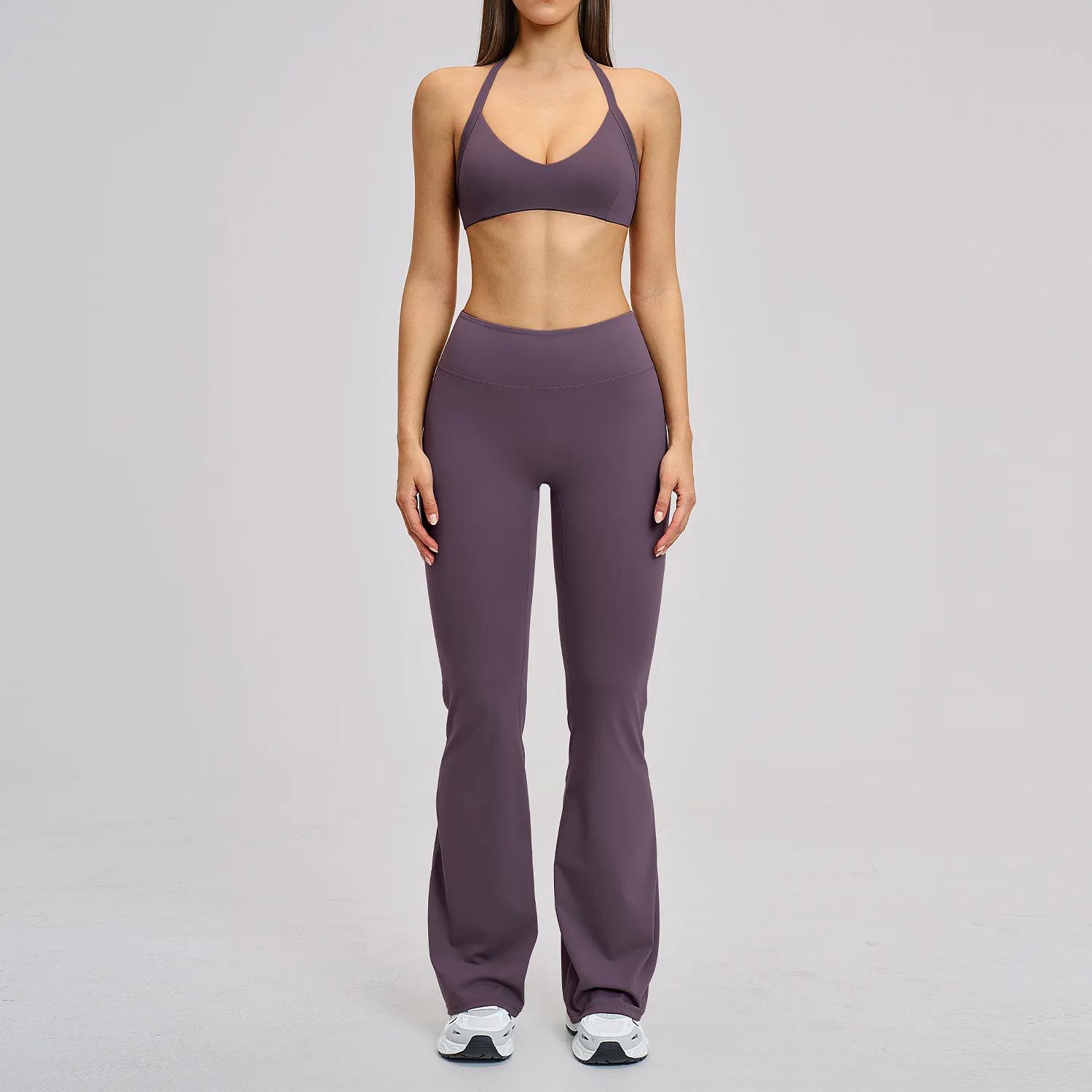 Ensemble de survêtement sans couture 2 pièces pour femme, tenue de yoga, vêtements de sport, legging