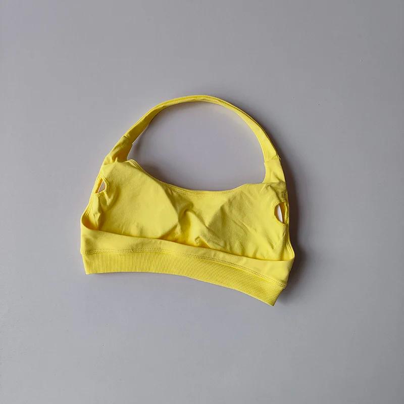 Soutien-gorge de sport pour femmes, résistant aux chocs, sans couture, col licou, haut soutien, Push
