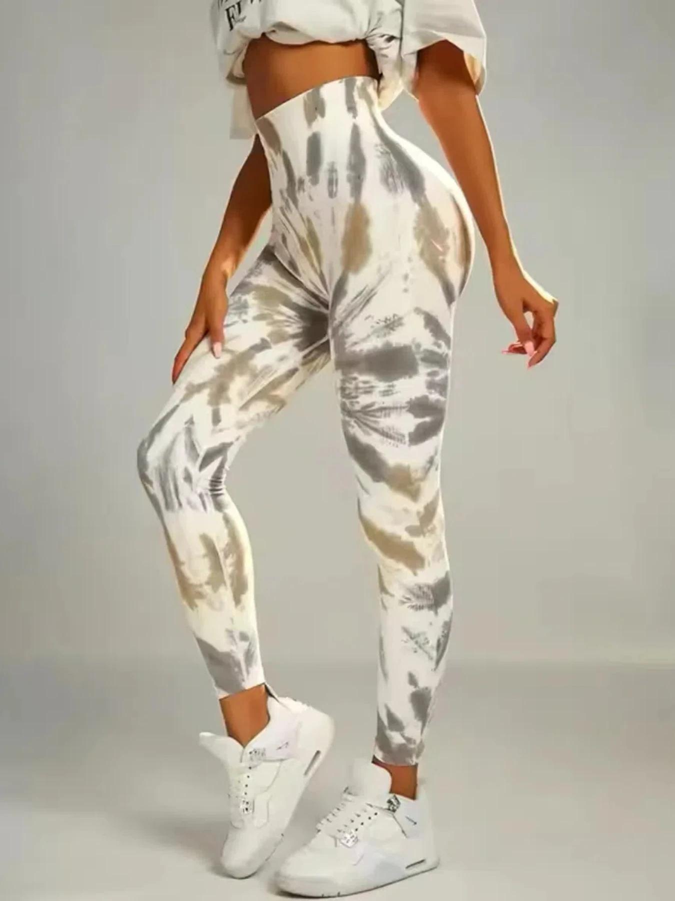 Tie Dye pantalons de Yoga Leggings de gymnastique femmes sans couture taille haute Push Up collants