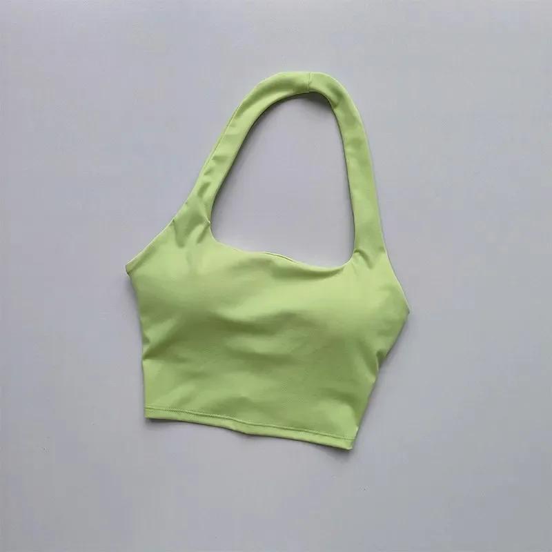 Camisole de yoga rembourrée dos nu sexy pour femmes, haut court de gymnastique, soutien-gorge de fit