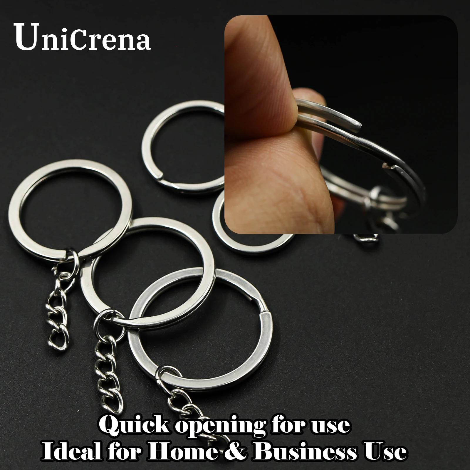 Unicrena Anneau à Bascule avec Chaîne Acier Inoxydable - Connecteur pour Porte-Clés, DIY Artisanat,