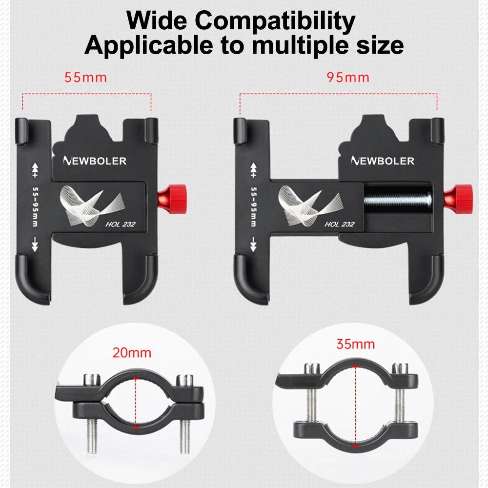 NEWBOLER vtt support de téléphone support de vélo 360 ° rotatif en aluminium réglable vélo support d