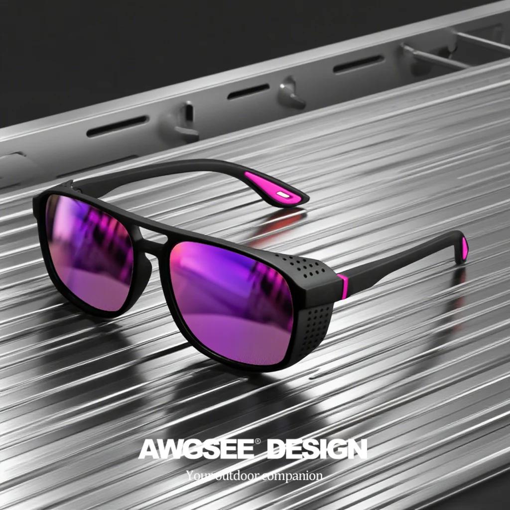 Lunettes de soleil de sport professionnelles – Polarisées coupe-vent UV400 pour le cyclisme, la cour