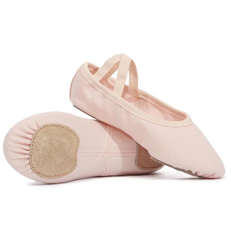 Ballerines danse USHINE toile extensible - Chaussures professionnelles tissu souple avec fente