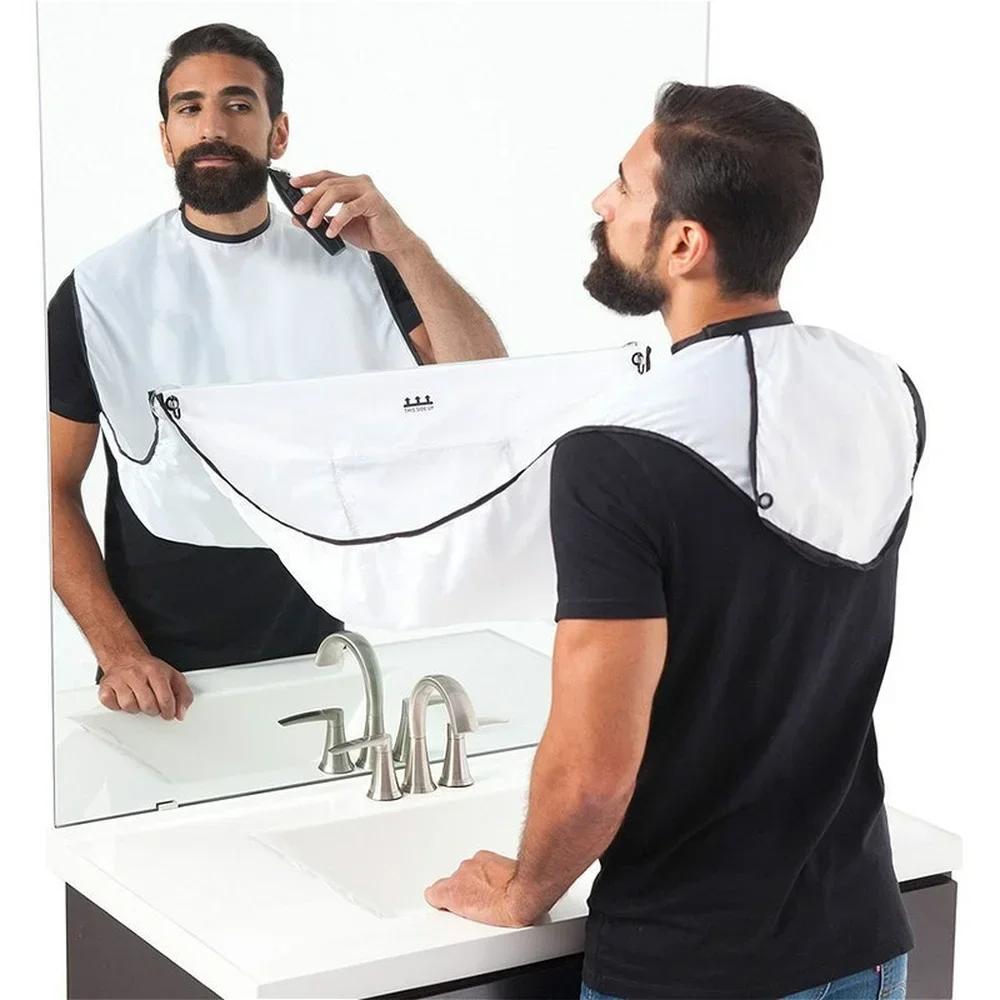 Tablier de rasage pour homme, 1 pièce, créatif, miroir mural, aspiration, coupe de cheveux, rond, ca