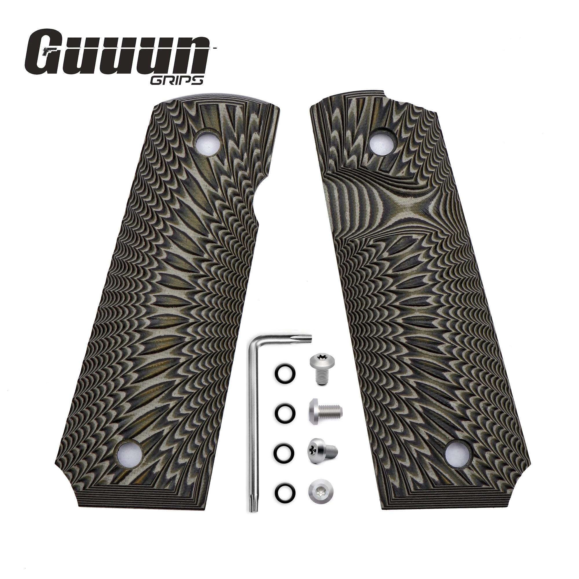 Poignées Guuun 1911 G10 poignée antidérapante pleine taille Ambi coupe de sécurité grande cuillère T
