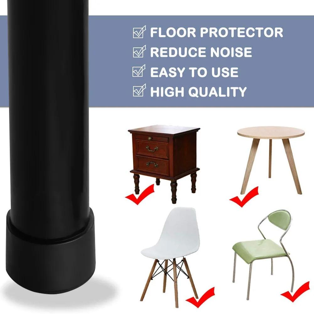 Capuchons carrés en silicone pour pieds de chaise, chaussettes anti-poussière pour pieds de table, c