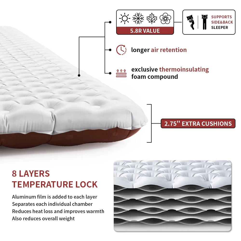 Naturehike – tapis d'air R Value 5.8, coussin de couchage d'extérieur ultraléger, matelas de Camping