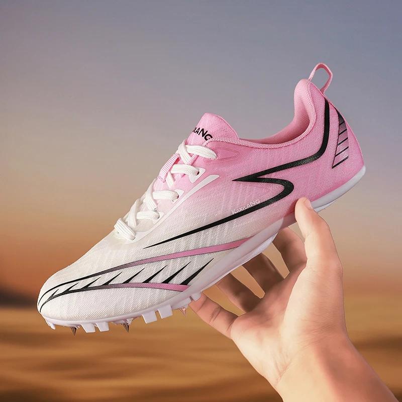 Chaussures de course professionnelles pour hommes, chaussures de Sprint, athlétiques, saut en Long,