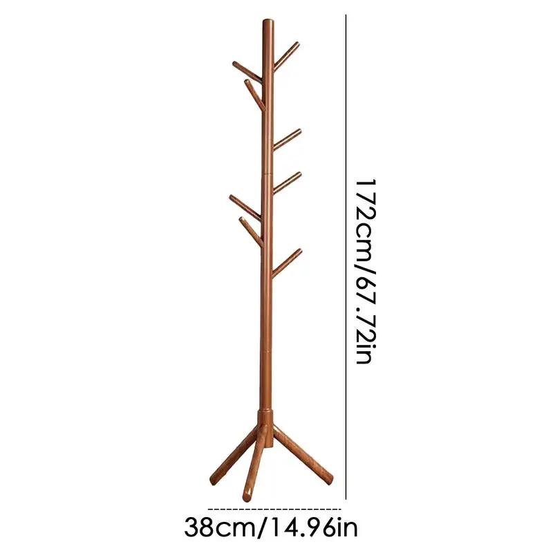 Support de chapeau de chambre à coucher avec 8 crochets, manteau d'arbre en bois, vêtements de face
