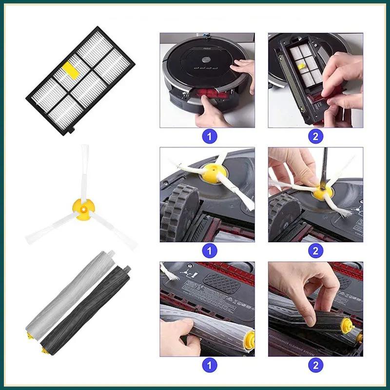 Pour iRobot Roomba 800 980 990 900 896 886 870 865 866 série filtre HEPA rouleau latéral brosse aspi