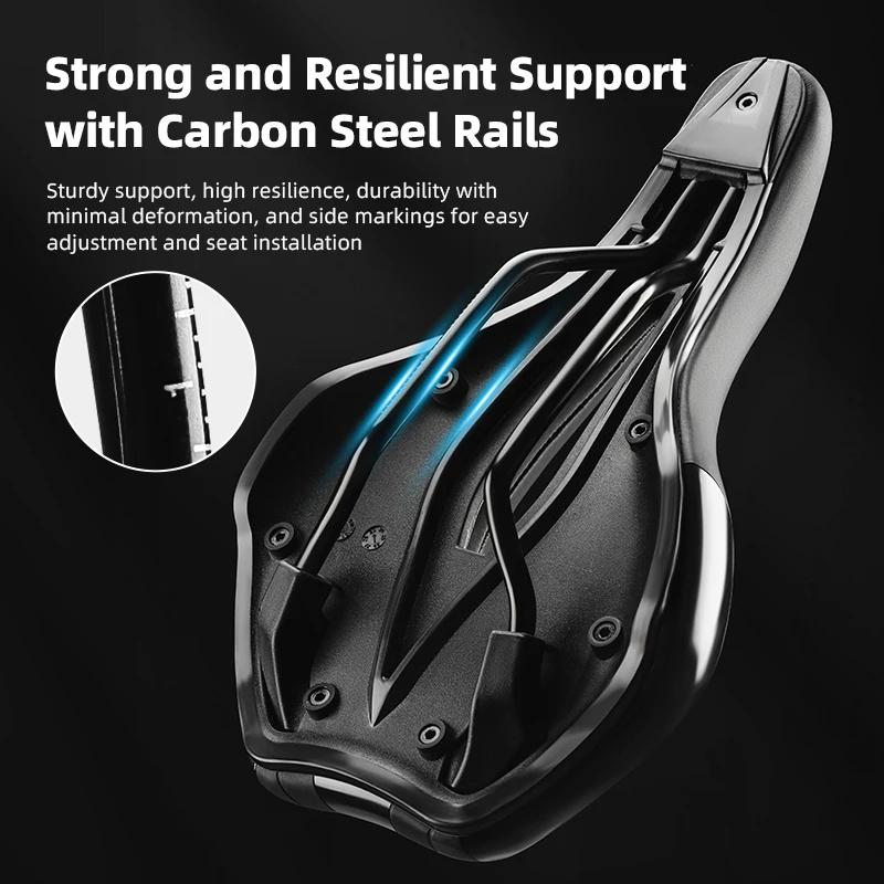 ROCKBROS selle de vélo creux respirant antichoc siège de cyclisme PU coussin en cuir antidérapant lé