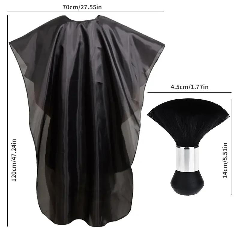 Ensemble de Cape de Salon de coiffure professionnel: Cape de coupe de cheveux + plumeau de cou, tabl