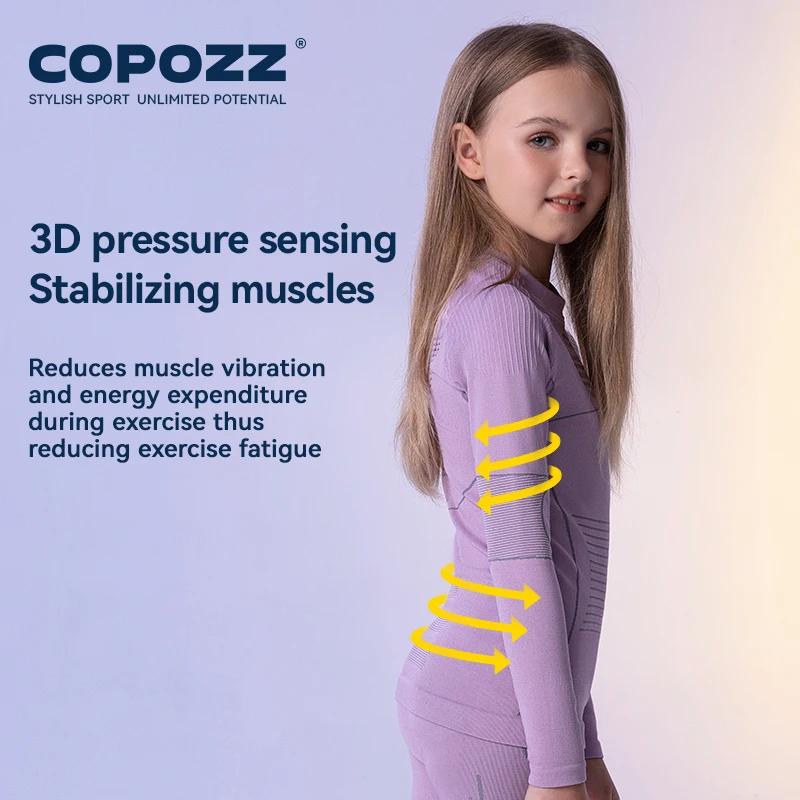 COPOZZ-Ensemble de sous-vêtements thermiques chauds et respirants pour garçon et fille, caleçons de