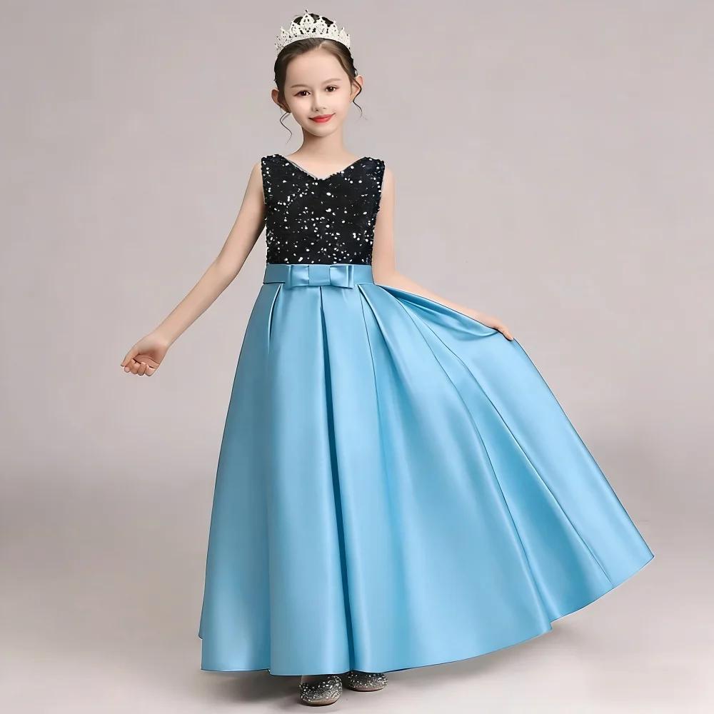 Robe de princesse élégante pour filles 2026, tenue de soirée formelle pour piano et violon, costume