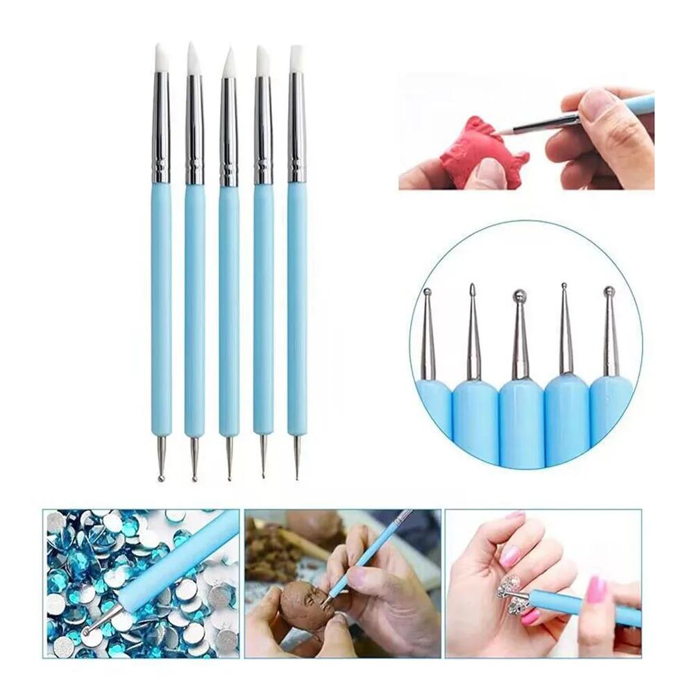 Stylo de sculpture à tête en Silicone à Double extrémité, brosse de modélisation, outil d'argile de