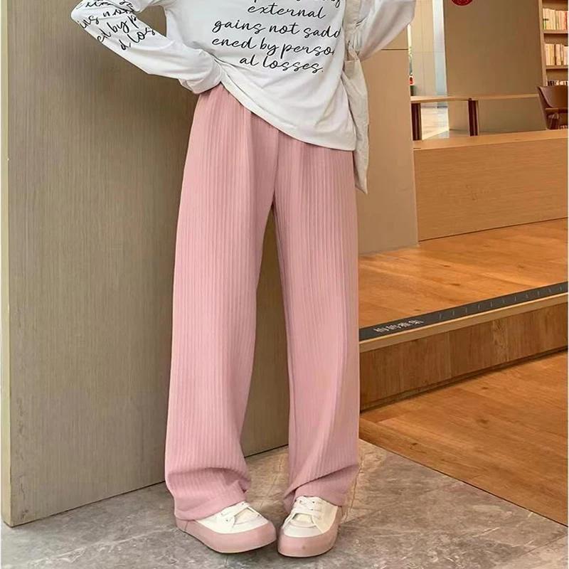 2025 été nouveau bulle lait bouffée nuage pantalon femmes taille haute drapé étroit droit pantalons
