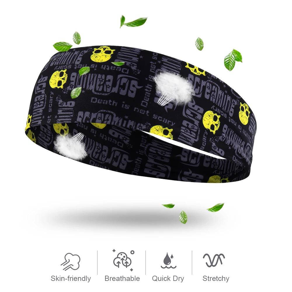 Bandeau gothique crâne bandeau de sueur Sport tête bandeau de cheveux entraînement Tennis Fitness jo