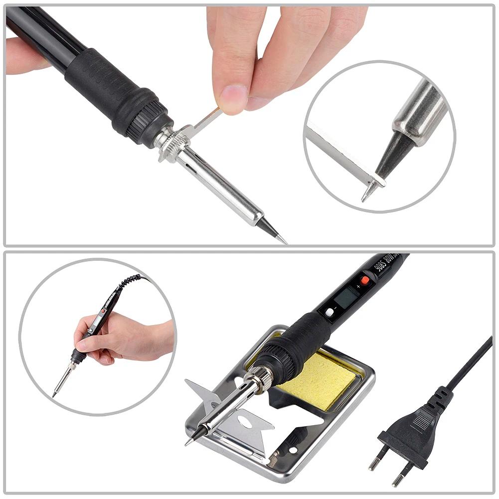Kit de fer à souder électrique 80W à température réglable 220V 110V, ensemble d'outils de soudage, f