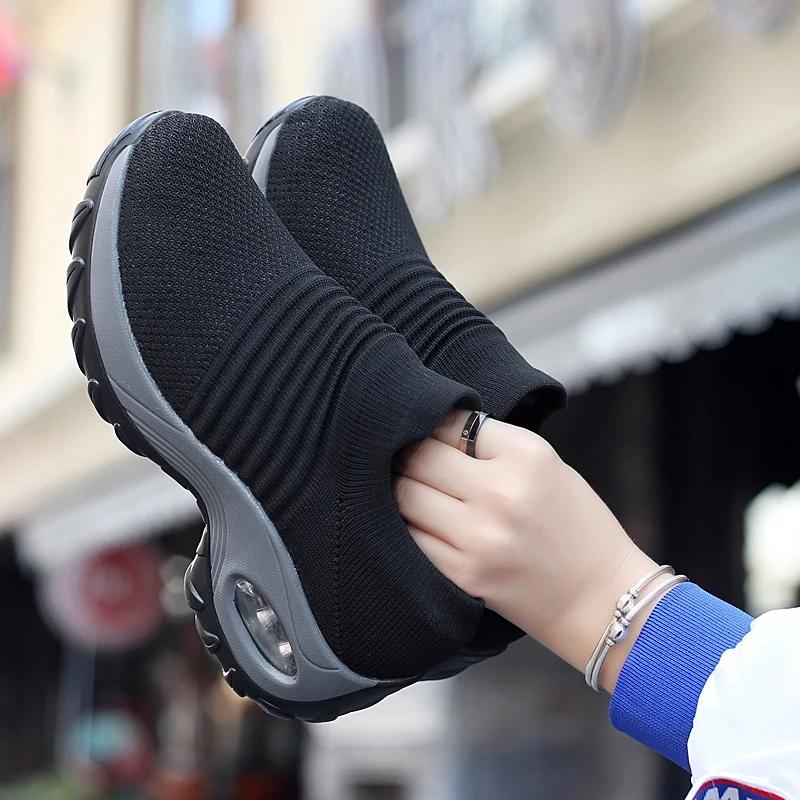 Femmes baskets mode respirant marche maille plate-forme chaussures baskets pour femmes salle de spor