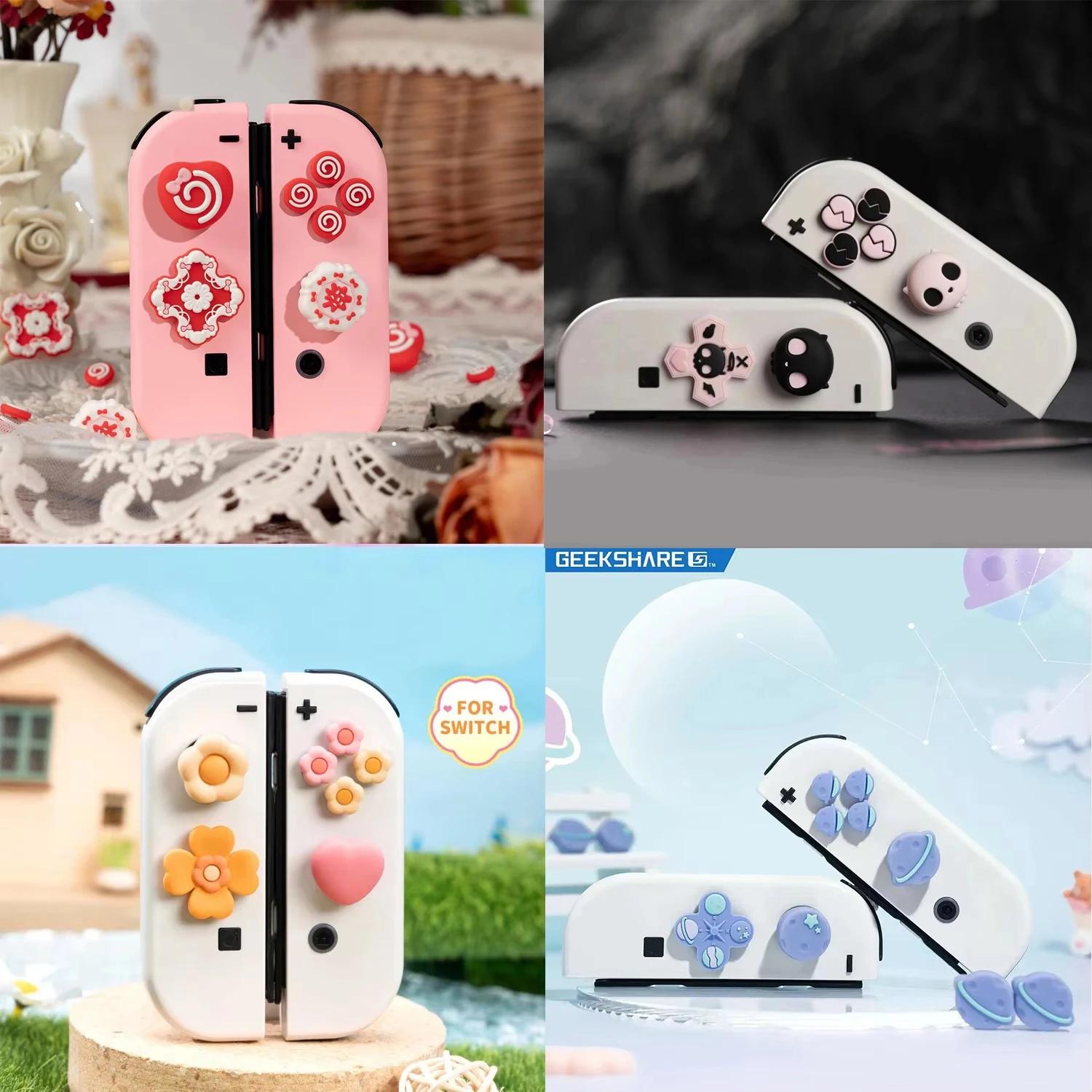 ABXY-Bouton de direction croisée D-Sub, autocollant de clé, Joystick, Thumb Stick, Grip Cap Cover, N