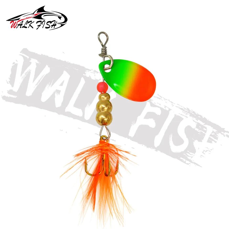 WALK FISH – leurre métallique rotatif avec triple hameçon, appât artificiel idéal pour la pêche au b