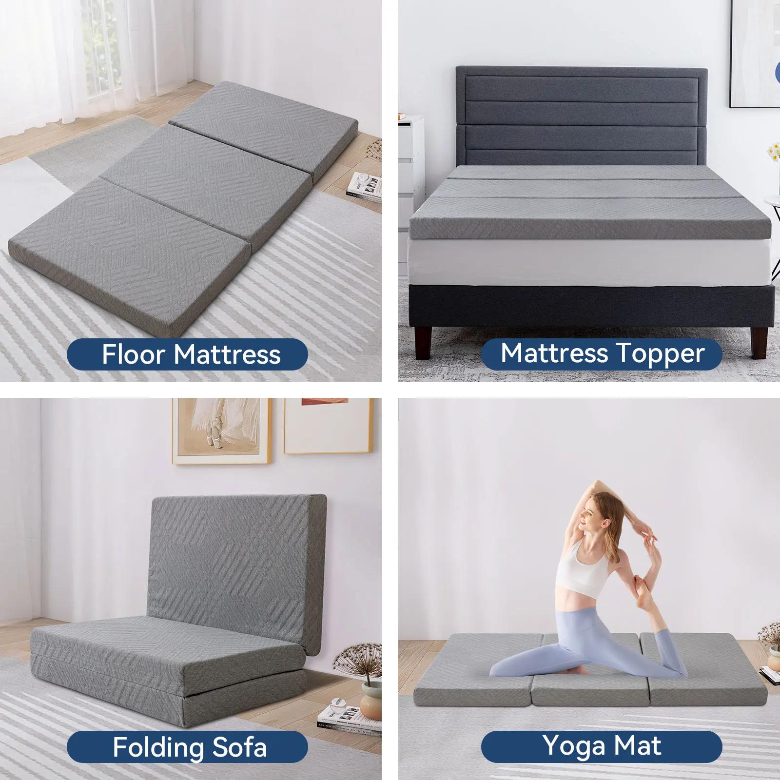 Hcore-Matelas Pliable en Mousse à Mémoire de Forme avec Sac, Surmatelas Portable pour le Sol, le Cam