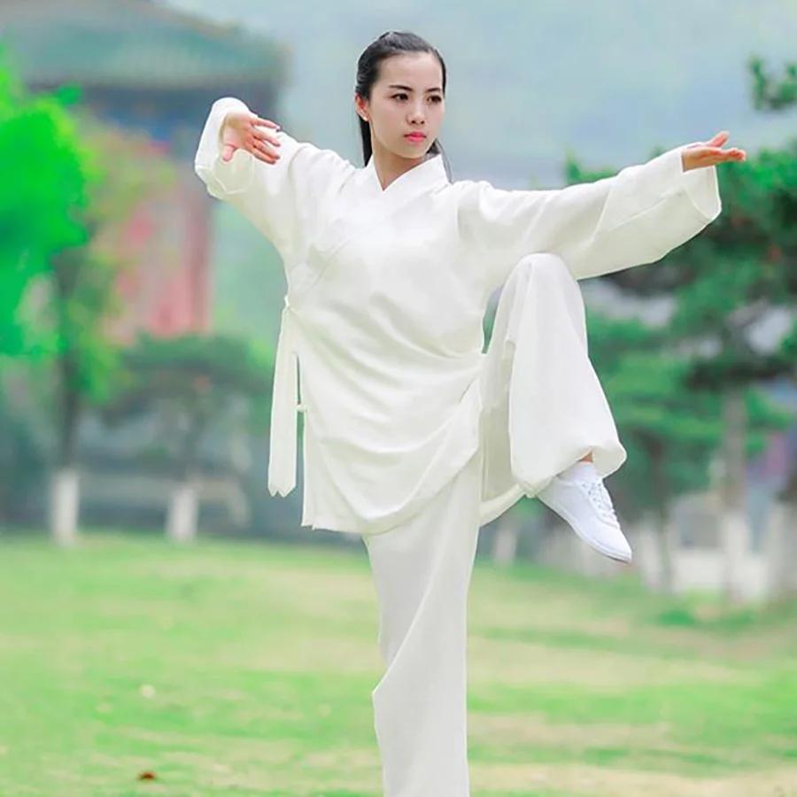 Vêtements TaiChi unisexes en lin et coton, vêtements d'entraînement respirants, vêtements d'arts mar