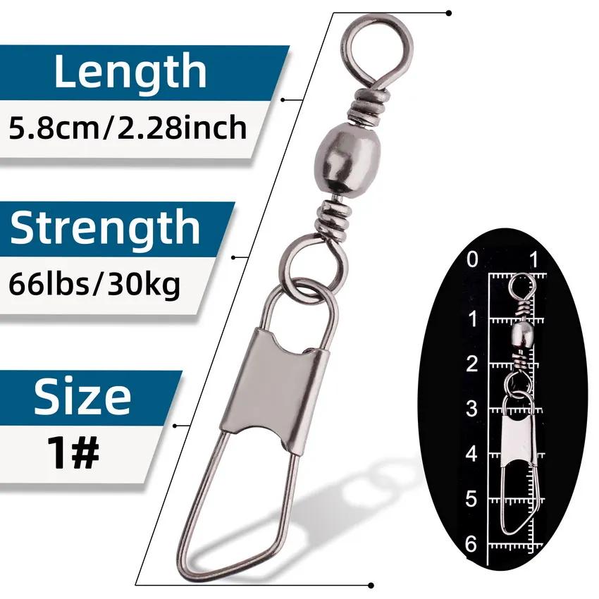 50 pièces/boîte baril en laiton pêche pivotant anneaux solides broche de pêche ligne connecteur hame