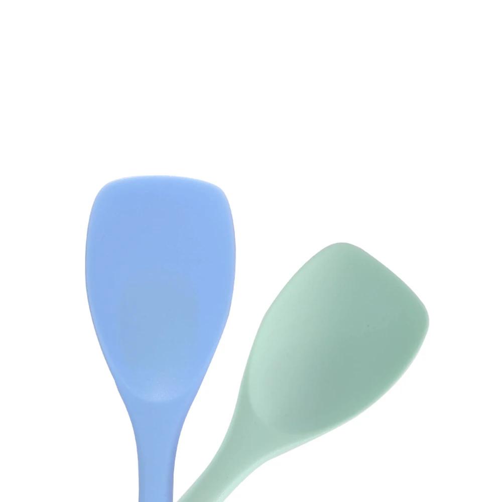 Pelle à tête plate en silicone intégrée, cuillère à salade, pot antiadhésif, spatule, ustensiles de