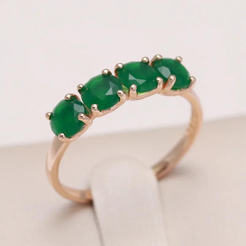 Bague en or rose 18 carats pour femme, bijoux en pierres précieuses émeraude naturelles, boîte à mat