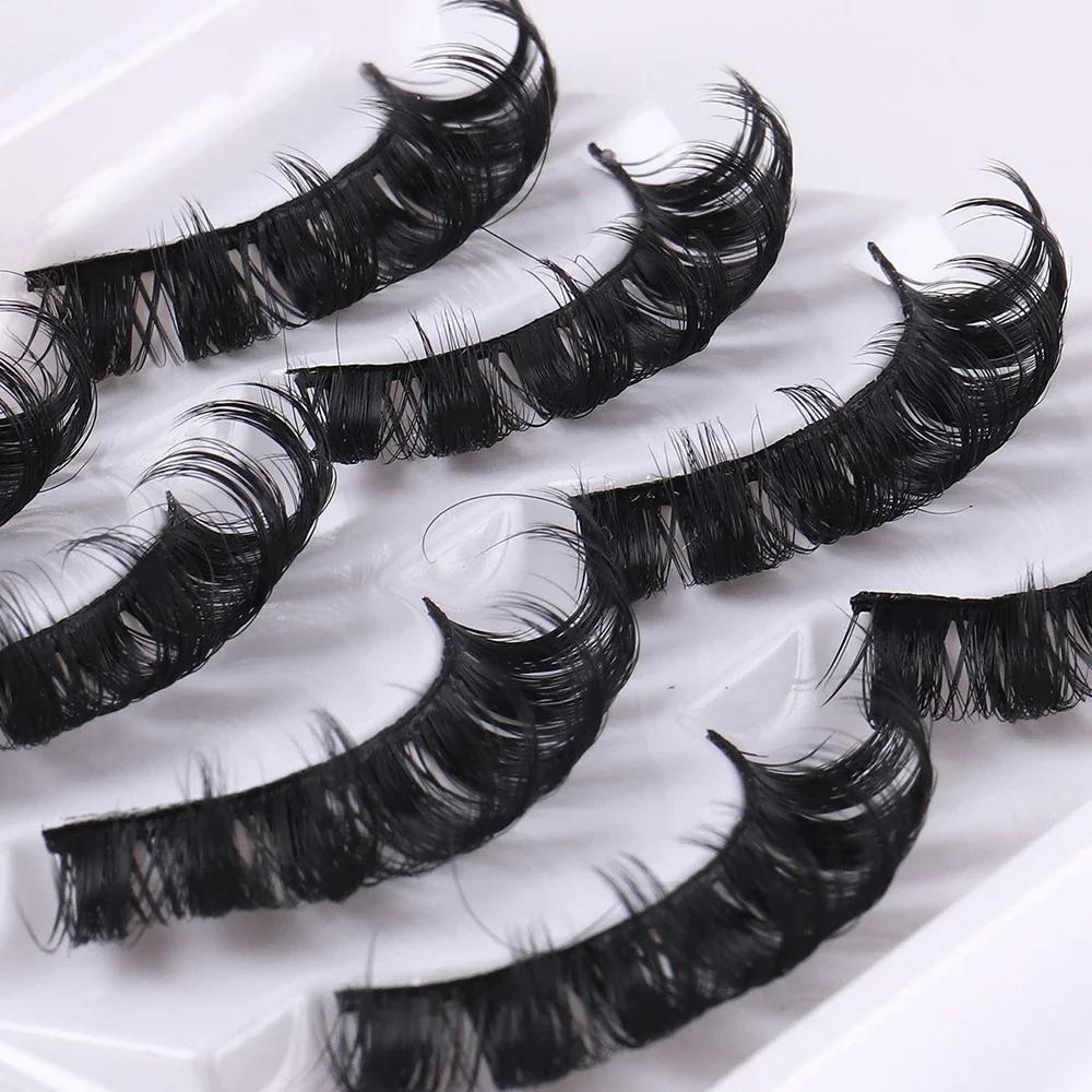 4 paires de cils à bande russe cils de vison moelleux faux cils 3D cils de Volume russe faux cils