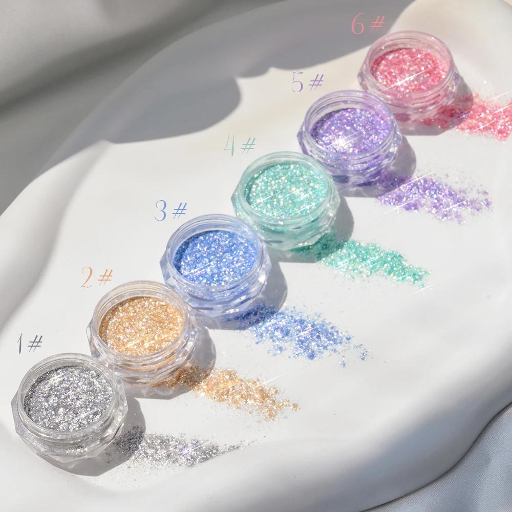 Poudre à ongles opale dorée Super brillante, paillettes de sirène, flocons irisés ultra-fins, paille