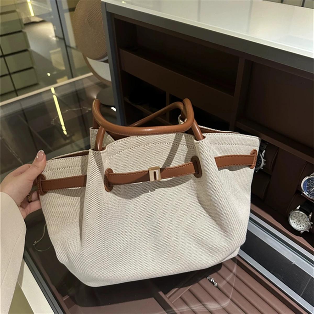 Sac à bandoulière en toile marron pour femme JW PEI, sac fourre-tout en cuir végétalien de haute qua
