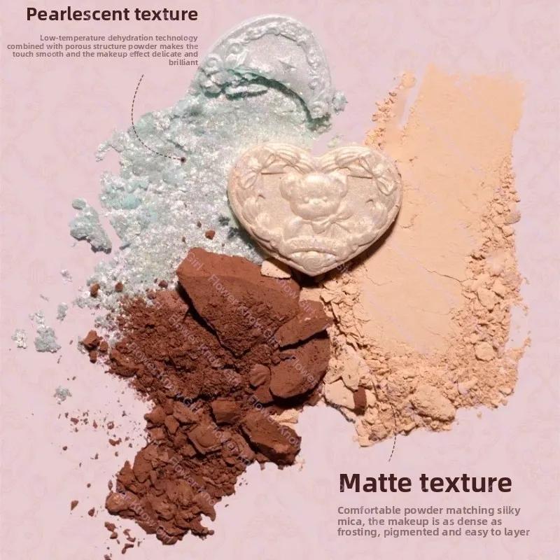 Flower Knows The Sweetie Bear Collection Palette de fards à paupières 6 couleurs paillettes mat bron