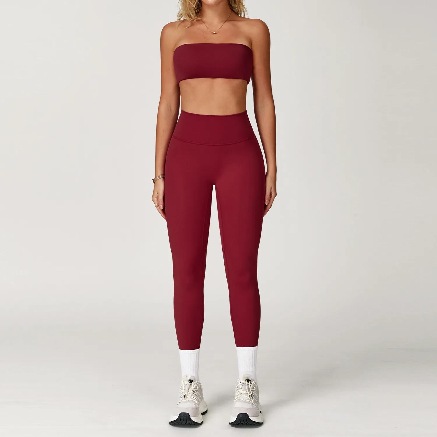 Ensemble de Yoga 2 pièces pour femmes, tenues d'entraînement, Fitness, survêtement de gymnastique, L