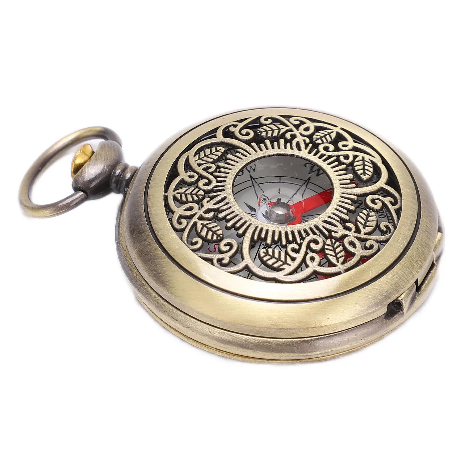 Boussole de poche Portable en laiton, couleur or, cuivre, pour Camping en plein air, randonnée, Navi
