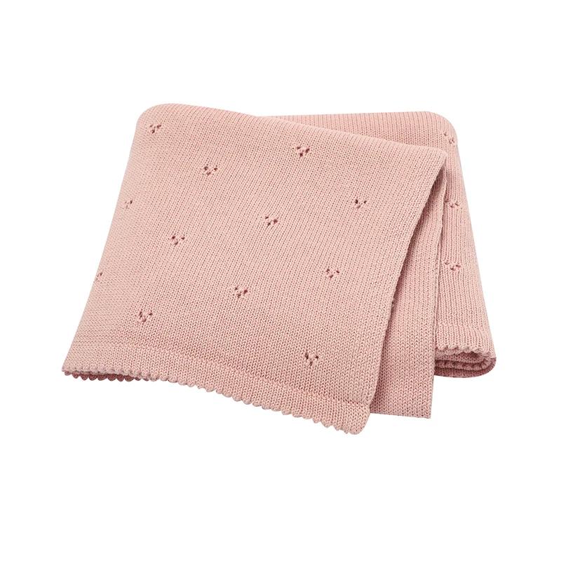 Couvertures pour bébé Super douces pour nouveau-né, garçons et filles, en tricot de coton, couettes