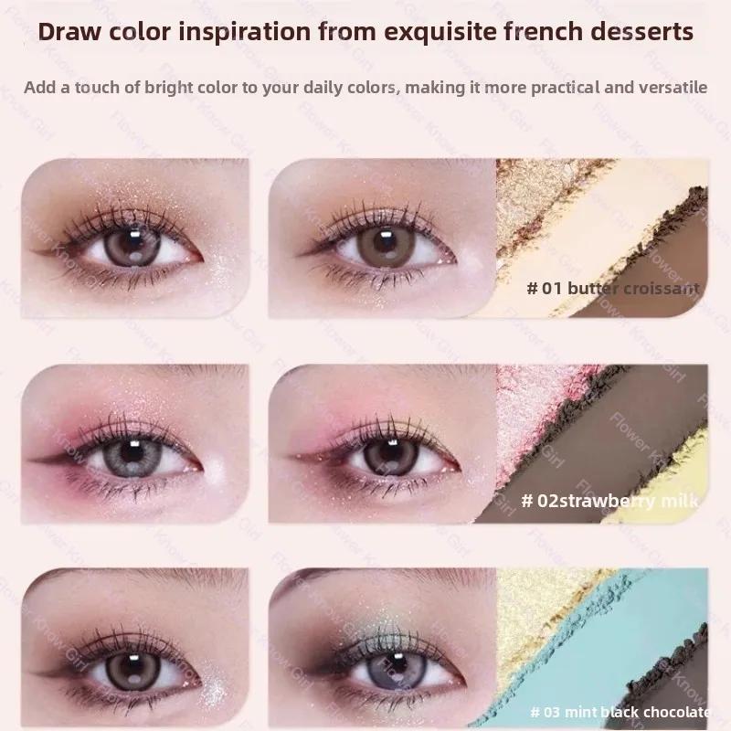 Flower Knows The Sweetie Bear Collection Palette de fards à paupières 6 couleurs paillettes mat bron