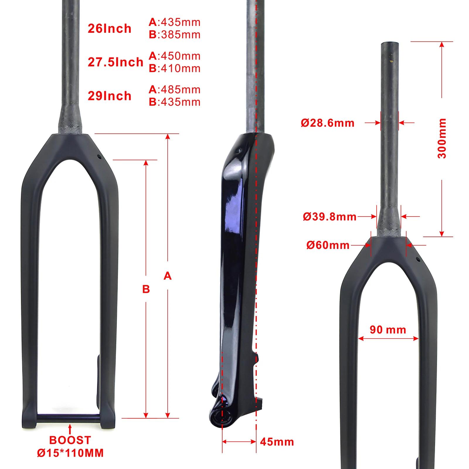 Le plus récent 15x110mm Boost amélioré vélo UD frein à disque en Fiber de carbone fourche vtt à axe