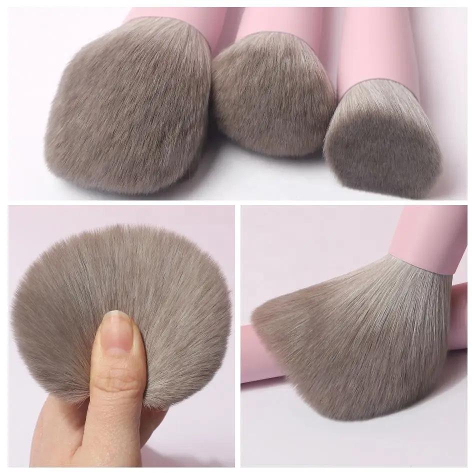 Ensemble de pinceaux de maquillage en cheveux synthétiques, pinceau végétalien, outil de beauté pour