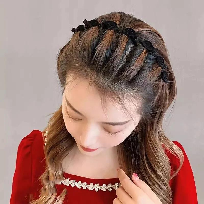 1/2/3 ensemble dames flocage tressé bandeau Simple cassé épingle à cheveux bandeau à la mode filles