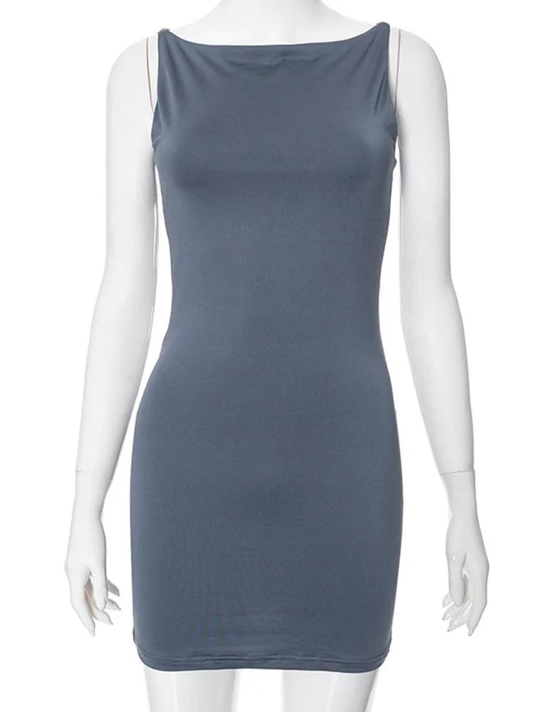 Été décontracté mode Mini sans manches Wrap Y2K basique gilet robe Oufits Sexy élégant femmes Club f