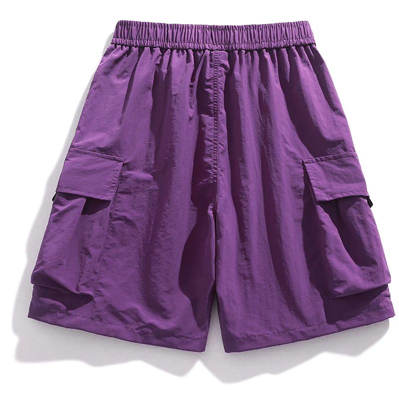 Short de Skateboard pour femmes et hommes, ample, décontracté, avec ceinture, grande poche, Cargo, B