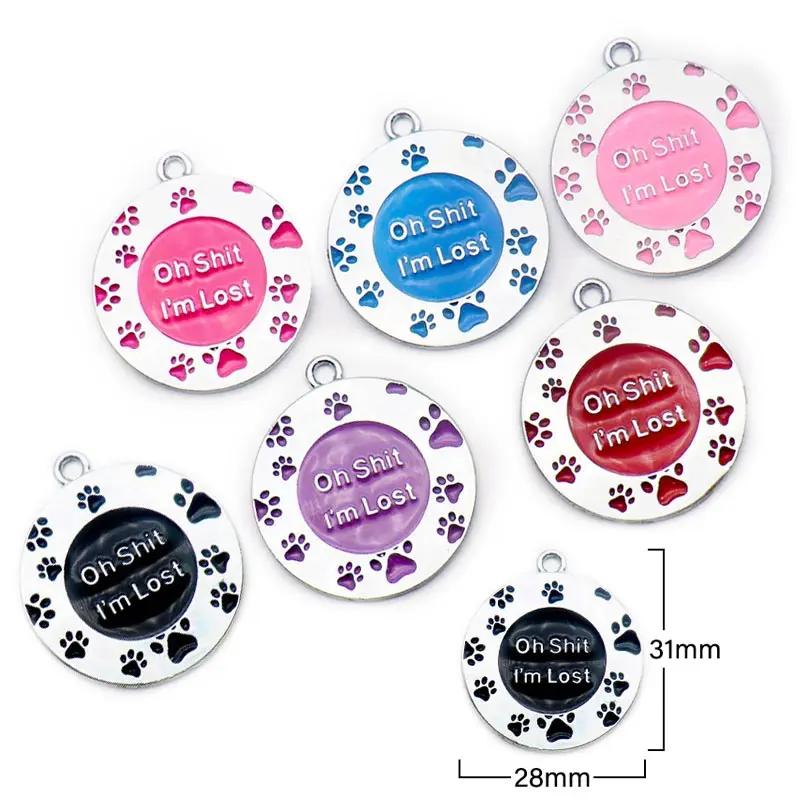 Étiquettes d'identification personnalisées en forme de patte pour chien et chat, accessoires de coll