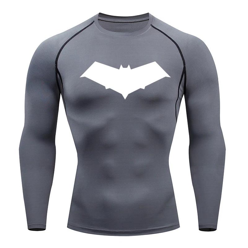 T-shirt compression homme séchage rapide sport fitness course musculation respirant noir
