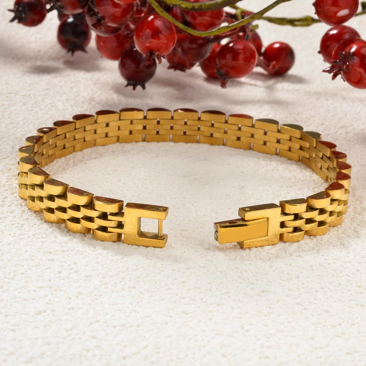 Bracelet en Acier Inoxydable pour Homme et Femme, 1 Pièce, Large de 8mm, Design Simple Classique, Hi
