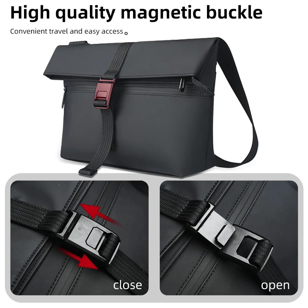 HcanKcan Sac à bandoulière imperméable pour hommes, sac à bandoulière pour ordinateur portable de 13