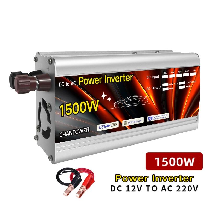 Onduleur solaire 12v 220v, 500W 1000W 1500W 2000W, transformateur de tension Portable, convertisseur